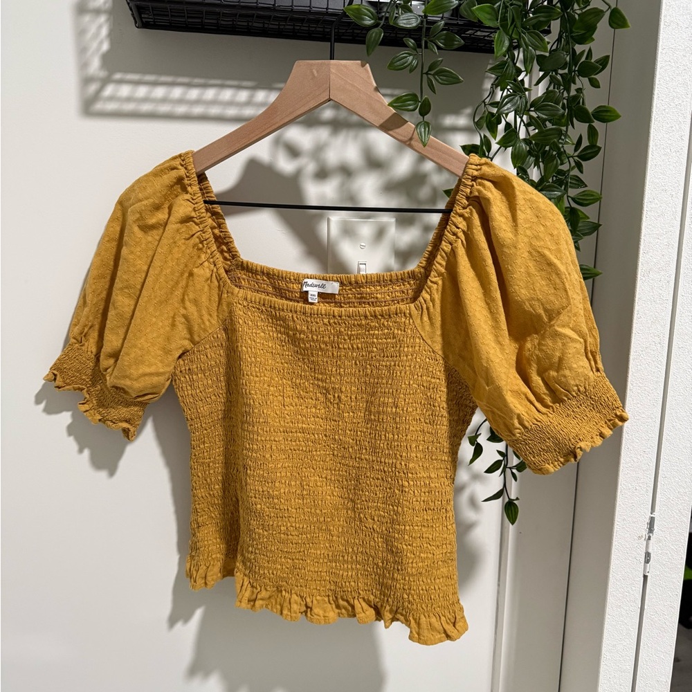 Madewell Puff Sleeves Rouched top Size XXS